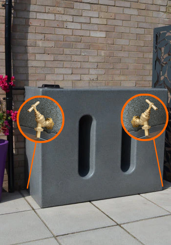 1000 Litre Water Butt V1 - Millstone - Double Outlet